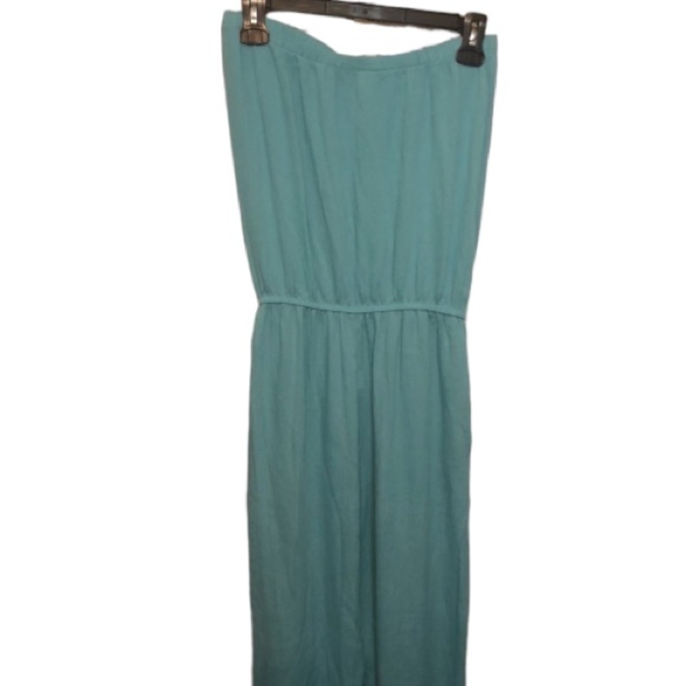 ABALINE by SOFT SURROUNDING Large Aqua blue sleeveless jumpsuit jogger cuff